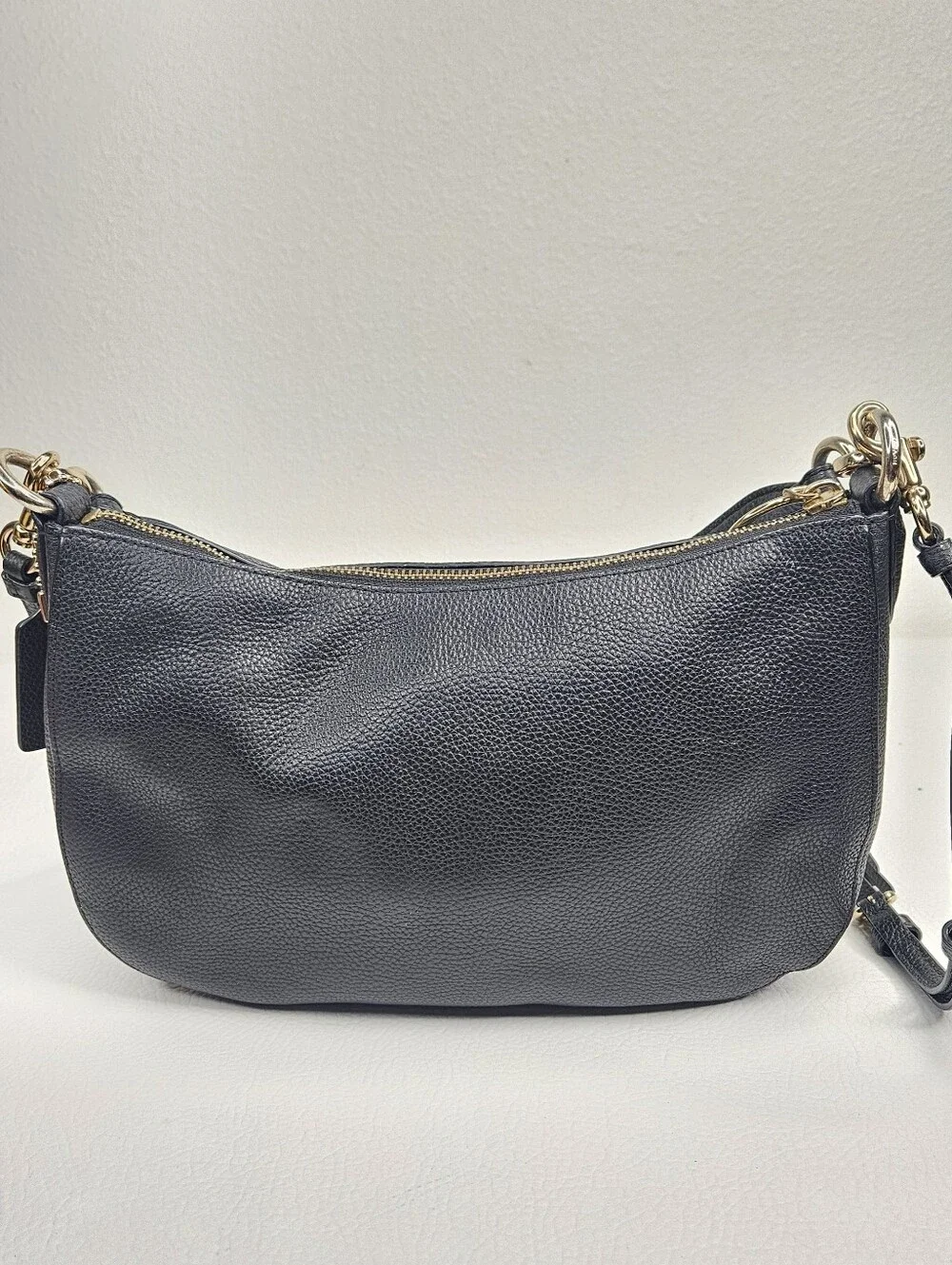 Authentic Coach Chelsea Convertible Hobo Crossbody Shoulder Bag Black Leather
